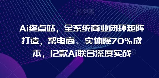 Ai终点站，全系统商业闭环矩阵打造，帮电商、实体降70%成本，12款Ai联合深度实战【0906更新】-庄子聊项目