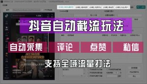 抖音自动截流玩法,利用一个软件自动采集、评论、点赞、私信,全域引流-庄子聊项目