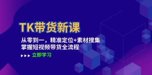 TK带货新课:从零到一,精准定位+素材搜集 掌握短视频带货全流程-庄子聊项目
