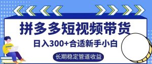 拼多多短视频带货日入300+有长期稳定被动收益,合适新手小白【揭秘】-庄子聊项目