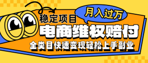 电商维权赔付全类目稳定月入过万可批量操作一部手机轻松小白-庄子聊项目