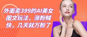 外面卖399的AI美女图文玩法,涨粉贼快,几天就万粉了-庄子聊项目