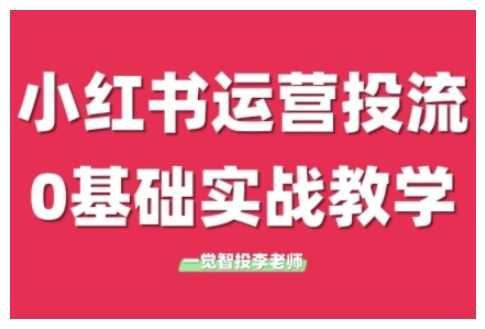 小红书运营投流，小红书广告投放从0到1的实战课，学完即可开始投放-庄子聊项目