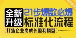 21步爆款必爆标准化流程,全新升级,打造企业高成长盈利模型-庄子聊项目