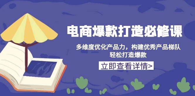 （13689期）电商爆款打造必修课：多维度优化产品力，构建优秀产品梯队，轻松打造爆款-庄子聊项目