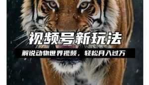 利用动物世界解说视频，赚分成计划收益，轻松月入过W，操作简单【揭秘】-庄子聊项目