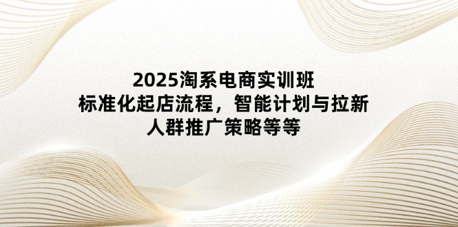 2025淘系电商实训班：标准化起店流程，智能计划与拉新，人群推广策略等等-庄子聊项目