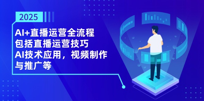 2025AI+直播运营全流程，包括直播运营技巧，AI技术应用，视频制作与推广等-庄子聊项目