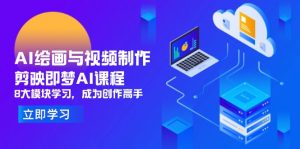 AI绘画与视频制作,剪映即梦AI课程,8大模块学习,成为创作高手-庄子聊项目