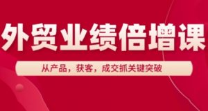 外贸业绩倍增课，从产品，获客，成交抓关键突破-庄子聊项目