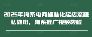2025年淘系电商标准化起店流程私教班,淘系推广视频教程-庄子聊项目