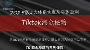 TikTok跨境2025淘金秘籍，​2025TikTok从0到盈利变现-庄子聊项目