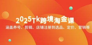 2025Tk跨境淘金课：涵盖养号、剪辑、店铺注册到选品、定价、营销等-庄子聊项目