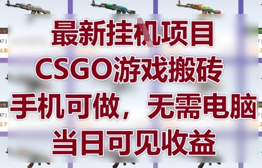 最新挂G项目，CSGO游戏搬砖，手机可做，无需电脑，当日见收益【揭秘】-庄子聊项目