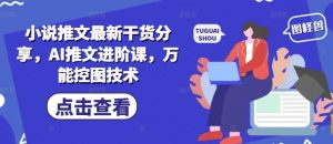 小说推文最新干货分享,AI推文进阶课,万能控图技术-庄子聊项目