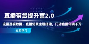 直播带货提升营2.0：流量逻辑数据，直播场景主题搭建，门店直播年销千万-庄子聊项目