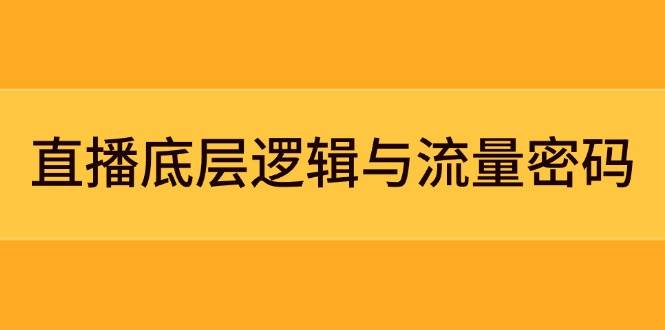 直播底层逻辑与流量密码：定位模型+案例拆解，急速流承接与数据优化全攻略-庄子聊项目