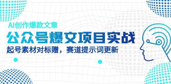 公众号爆文项目实战，AI创作爆款文章，起号素材对标赠(附赛道AI提示词-庄子聊项目
