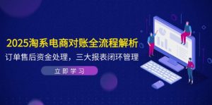 2025淘系电商对账全流程解析，订单售后资金处理，三大报表闭环管理-庄子聊项目