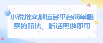 小说推文搬运多平台简单粗暴的玩法，听话照做即可-庄子聊项目