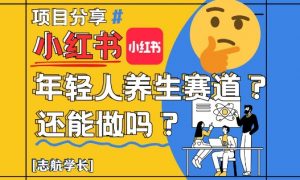 小红书年轻人养生赛道?真的还能做吗?详细讲解!-庄子聊项目