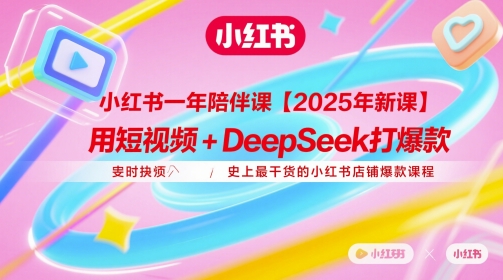 小红书一年陪伴课【2025年新课】，用短视频+deepSeek打爆款，史上最干货的小红书店铺爆款课程-庄子聊项目