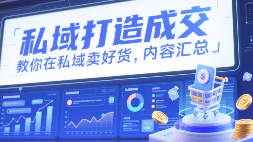 私域打造成交，教你在私域卖好货，内容汇总-庄子聊项目