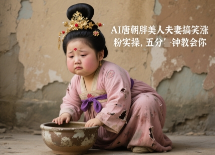 AI唐朝胖美人夫妻搞笑涨粉实操，五分钟教会你-庄子聊项目