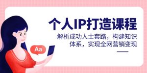 个人IP打造课程，解析成功人士套路，构建知识体系，实现全网营销变现-庄子聊项目
