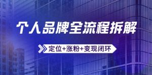 个人品牌全流程拆解：定位+涨粉+变现闭环，微信生态运营与资源整合-庄子聊项目