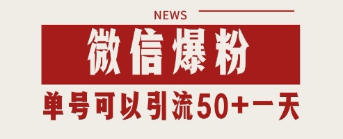 微信爆粉，私域暴力引流打法日引千粉 单号日进50+【揭秘】-庄子聊项目