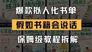 最新爆款拟人化书单玩法，假如书籍会说话，保姆级教程-庄子聊项目