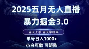 2025五月无人直播暴力掘金3.0，当天上手，当天拿结果，单号日入1k+小白可做可矩阵【揭秘】-庄子聊项目