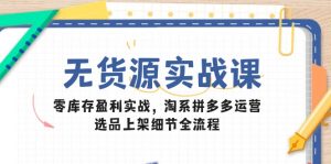 无货源实战课:零库存盈利实战,淘系拼多多运营,选品上架细节全流程-庄子聊项目