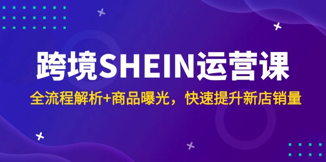 跨境SHEIN运营课，全流程解析+商品曝光，快速提升新店销量-庄子聊项目