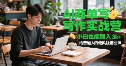 AI商单写作实战营，小白也能周入3k+，给普通人的低风险创业课-庄子聊项目