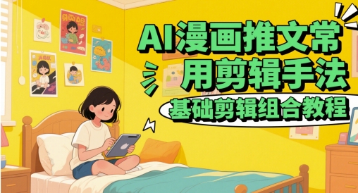 AI漫画推文常用剪辑手法，基础剪辑组合教程-庄子聊项目