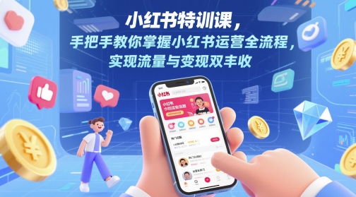 小红书特训课，手把手教你掌握小红书运营全流程，实现流量与变现双丰收-庄子聊项目