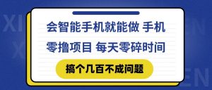 会智能手机就能做 手机零撸项目，有快手就可以做，每天零碎时间搞个几…-庄子聊项目