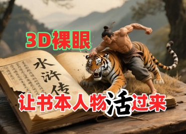 书本人物裸眼3D视频，新的玩法，流量超猛，保姆级教程-庄子聊项目