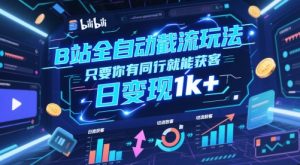 B站全自动截流玩法只要你有同行就能获客，日变现1k+【揭秘】-庄子聊项目