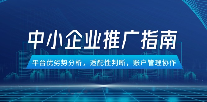 中小企业竞价推广指南，平台优劣势分析，适配性判断，账户管理协作-庄子聊项目