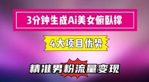 3分钟生成AI美女俯卧撑短视频：轻松起号，精准流量变现利器-庄子聊项目