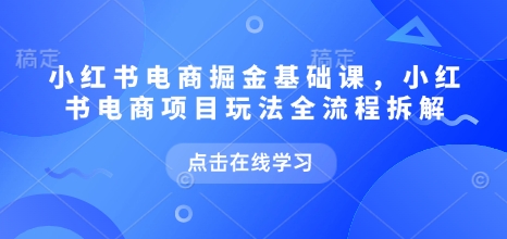 小红书电商掘金课，小红书电商项目玩法全流程拆解(更新5月)-庄子聊项目