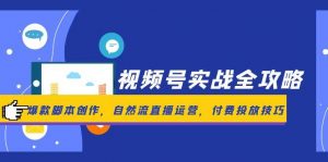 视频号实战全攻略，爆款脚本创作，自然流直播运营，付费投放技巧-庄子聊项目