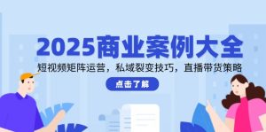 2025商业案例大全，短视频矩阵运营，私域裂变技巧，直播带货策略-庄子聊项目