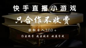 快手直播小游戏，只合作不收费，你出账号我出技术， 分润模式【揭秘】-庄子聊项目