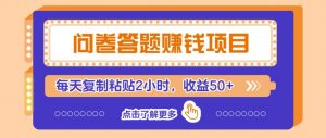 问卷答题赚钱项目新平台,新手小白也能操作,每天复制粘贴2小时,收益50+-庄子聊项目