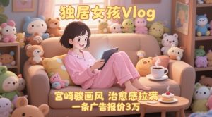 单个账号涨粉71W！用AI制作独居女孩Vlog，宫崎骏画风，治愈感拉满，一条广告报价3W-庄子聊项目