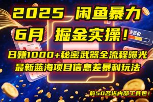 2025闲鱼暴力掘金实操！日赚1000+秘密武器全流程曝光，最新蓝海项目信…-庄子聊项目